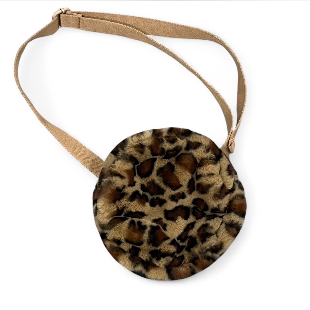 Aerie Leopard Print Faux Fur Round Fanny Pack / Belt / Crossbody Bag O/S